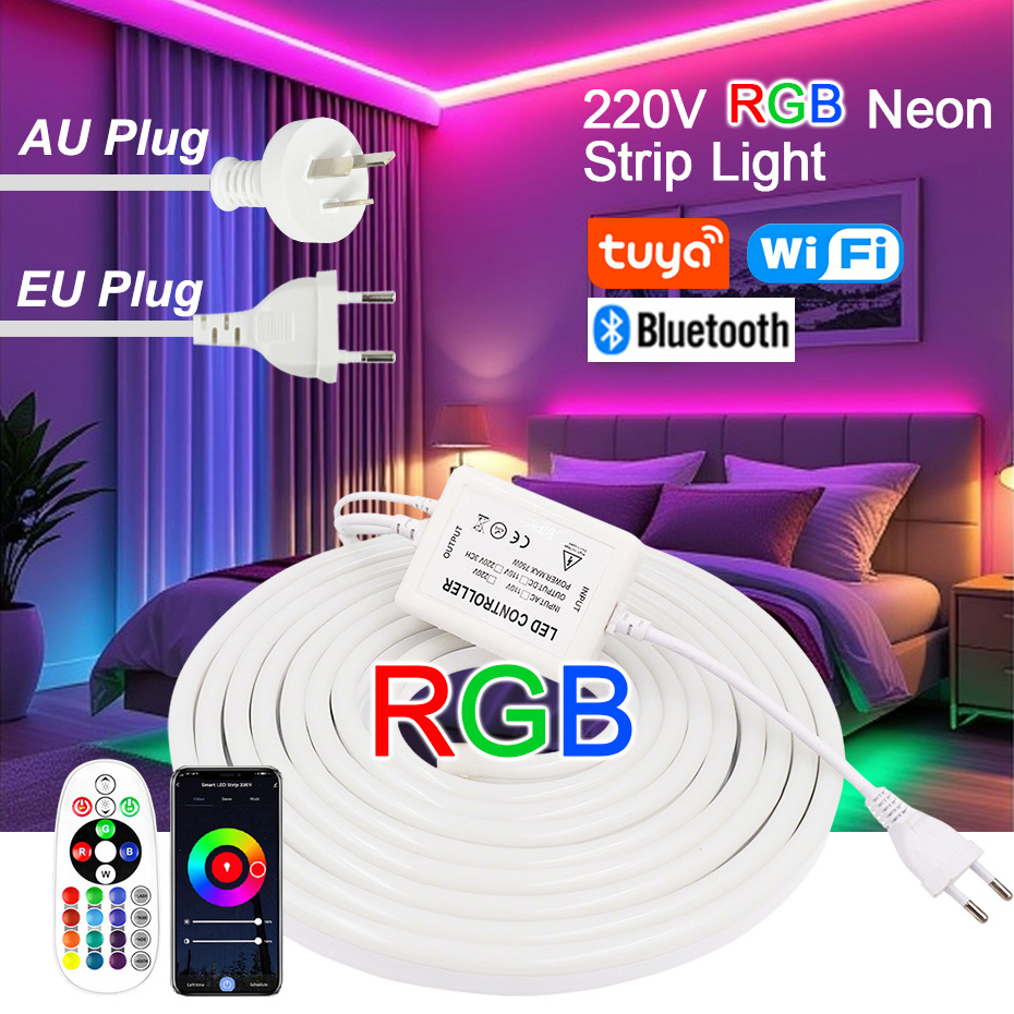Outdoor Power Strip - 220V RGB LED Neon Strip with