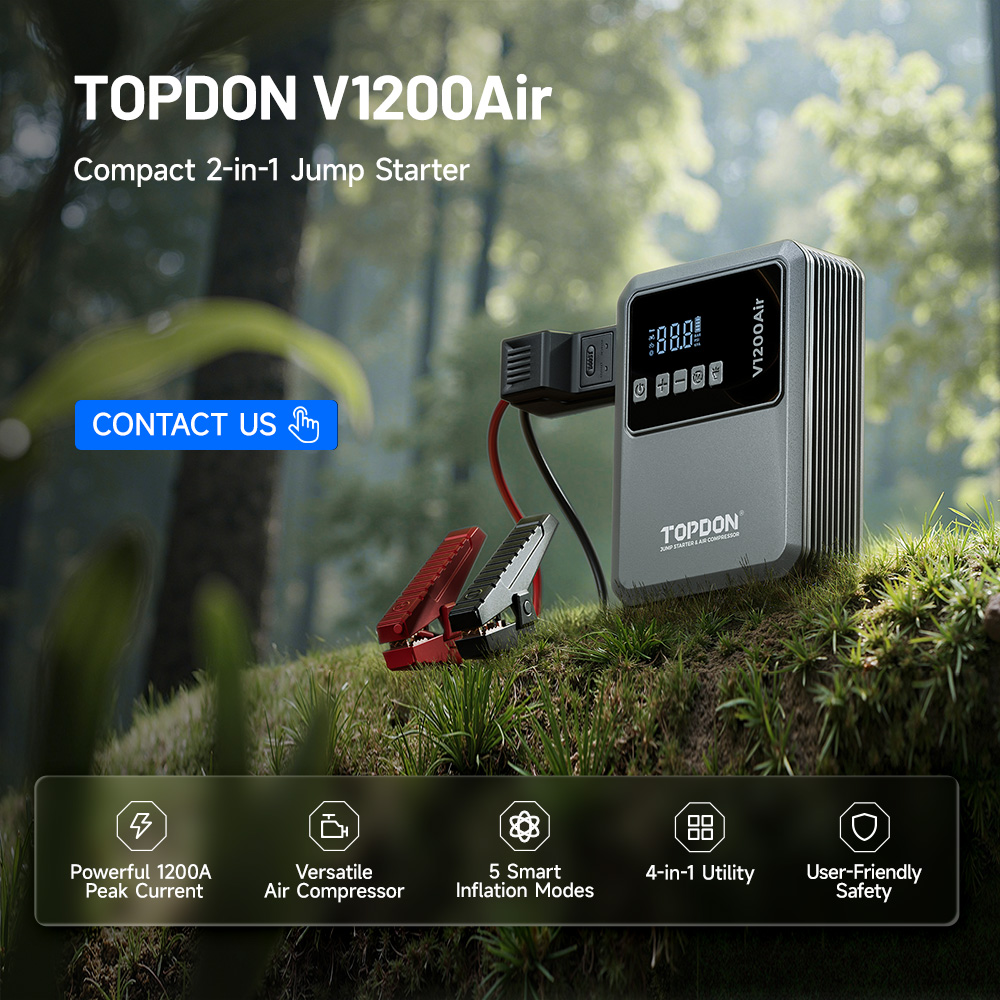 TOPDON V1200 Air 12V Jump Star - Air Compressor Portable review and price