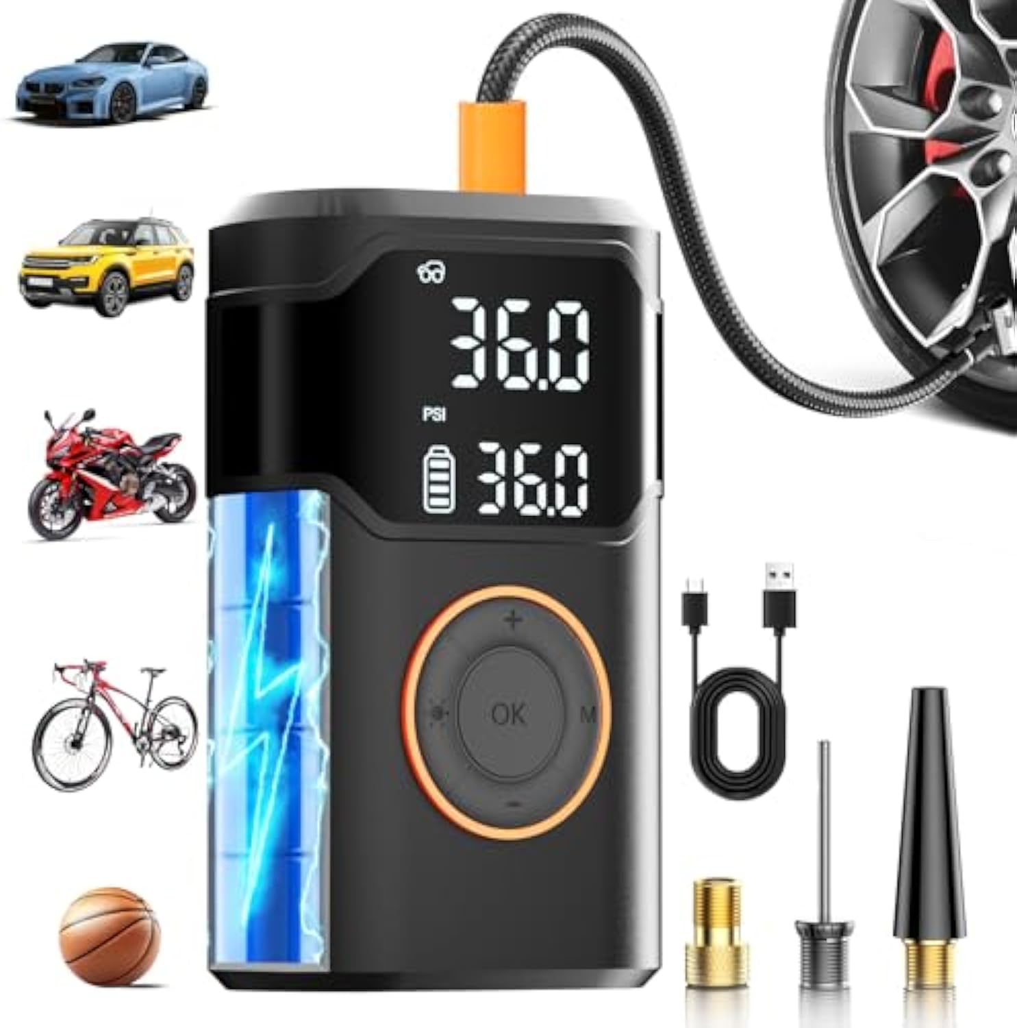 Automatic Rechargeable Electri - Air Compressor Portable review and price