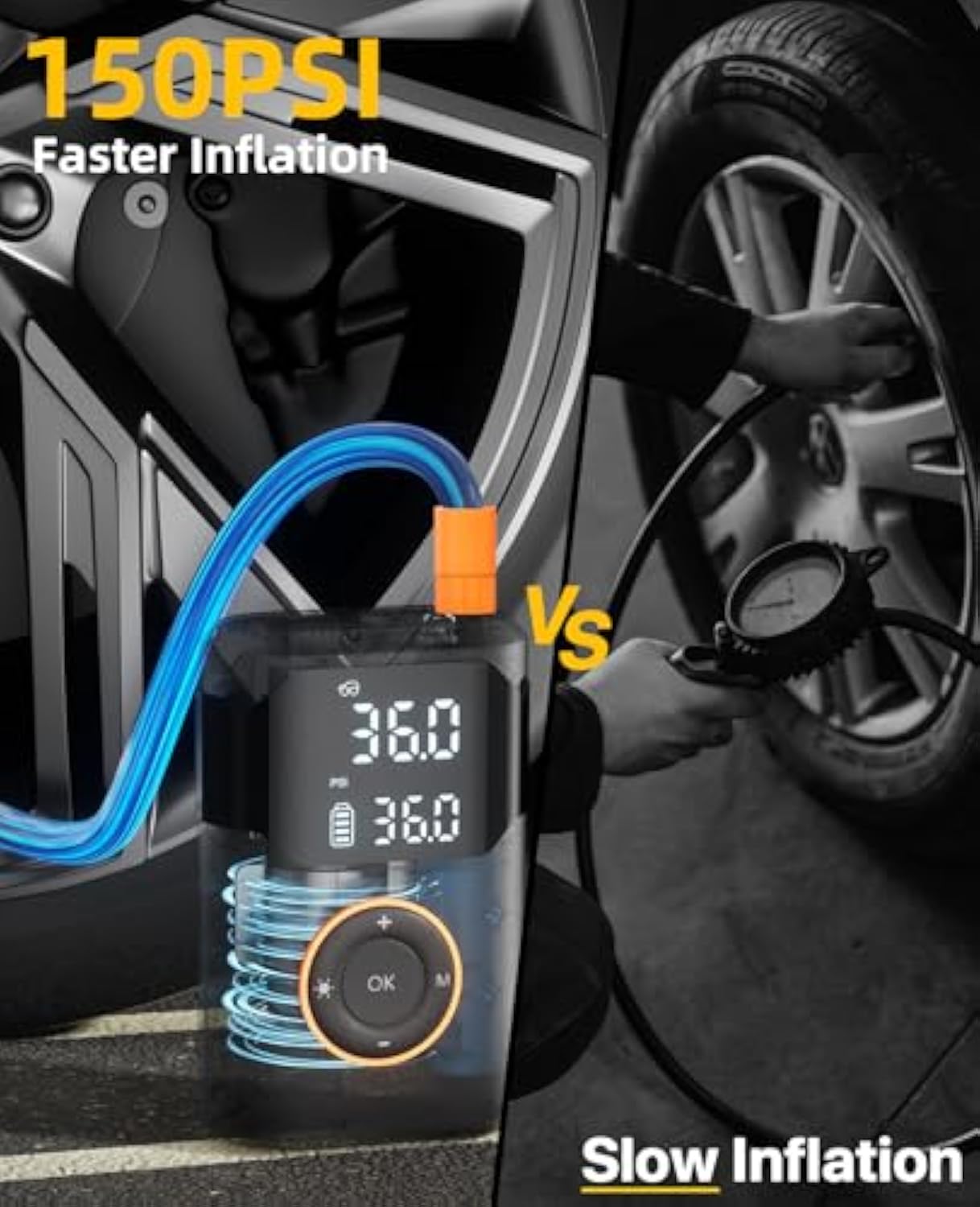 Automatic Rechargeable Electri - Air Compressor Portable review and price