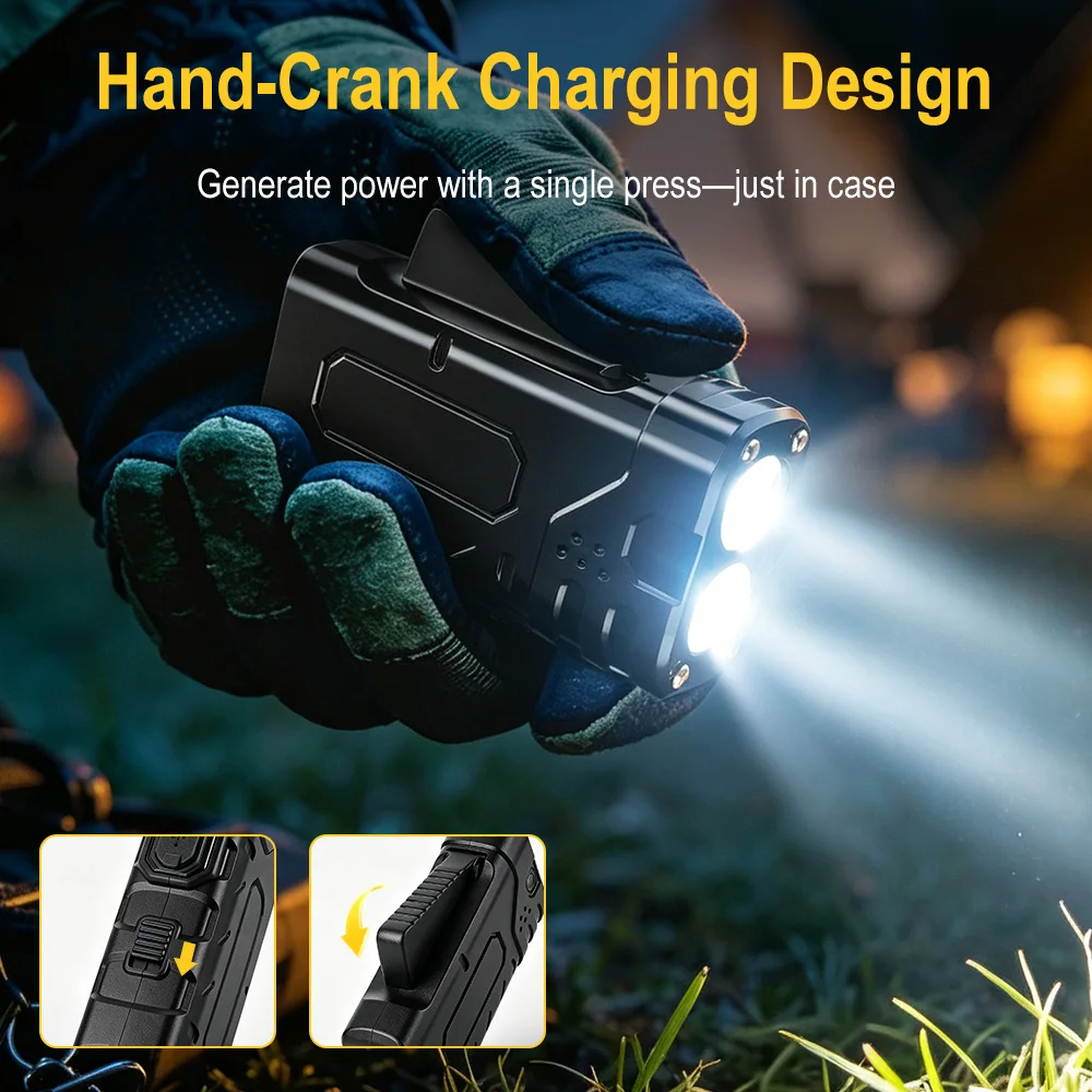 BORUIiT Hand Crank EDC LED Fla - Outdoor Power Reno review and price